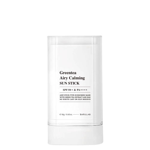 Barulab - Greentea Airy Calming Sun Stick SPF50+ PA++++ - Zklidňující opalovací krém na obličej v tyčince - 18 g