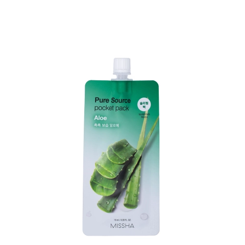 Missha - Pure Source Pocket Pack - Aloe - Hydratační pleťová maska - 10 ml