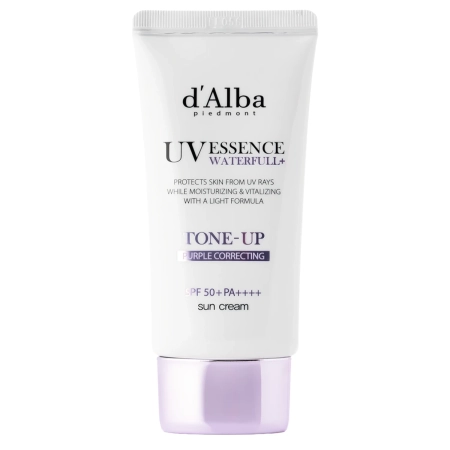 d'Alba - Waterfull Tone-Up Sun Cream SPF50+ PA++++ - Purple - Tónovací krém na obličej s SPF filtrem - 50 ml