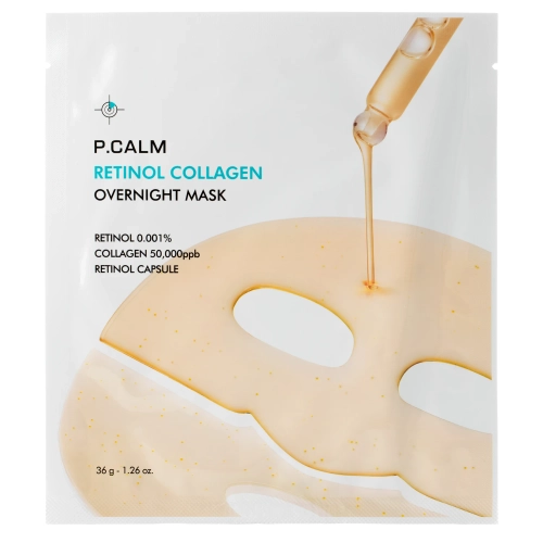 P.Calm - Retinol Collagen Overnight Mask - Hydrogelová maska s retinolem na noc - 1 ks/36 g